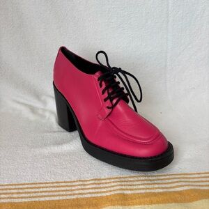Carrano Pink and Black Platform Oxford Shoes